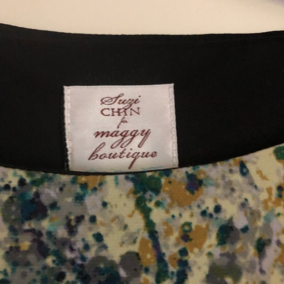 Suzi Chin Multicolor Wisteria Print Dress - Picture 7 of 8